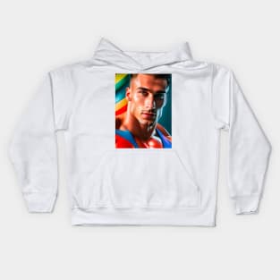 Beautiful face of a man Kids Hoodie